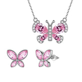 Butterfly Birthstone October Tourmaline Jewelry Set 3PCS - Jewelry Set - Aurora Tears